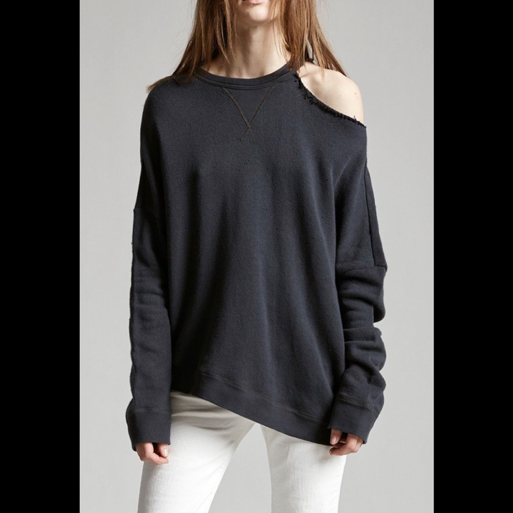 R13 distorted Sweatshirt - black. Size-small.